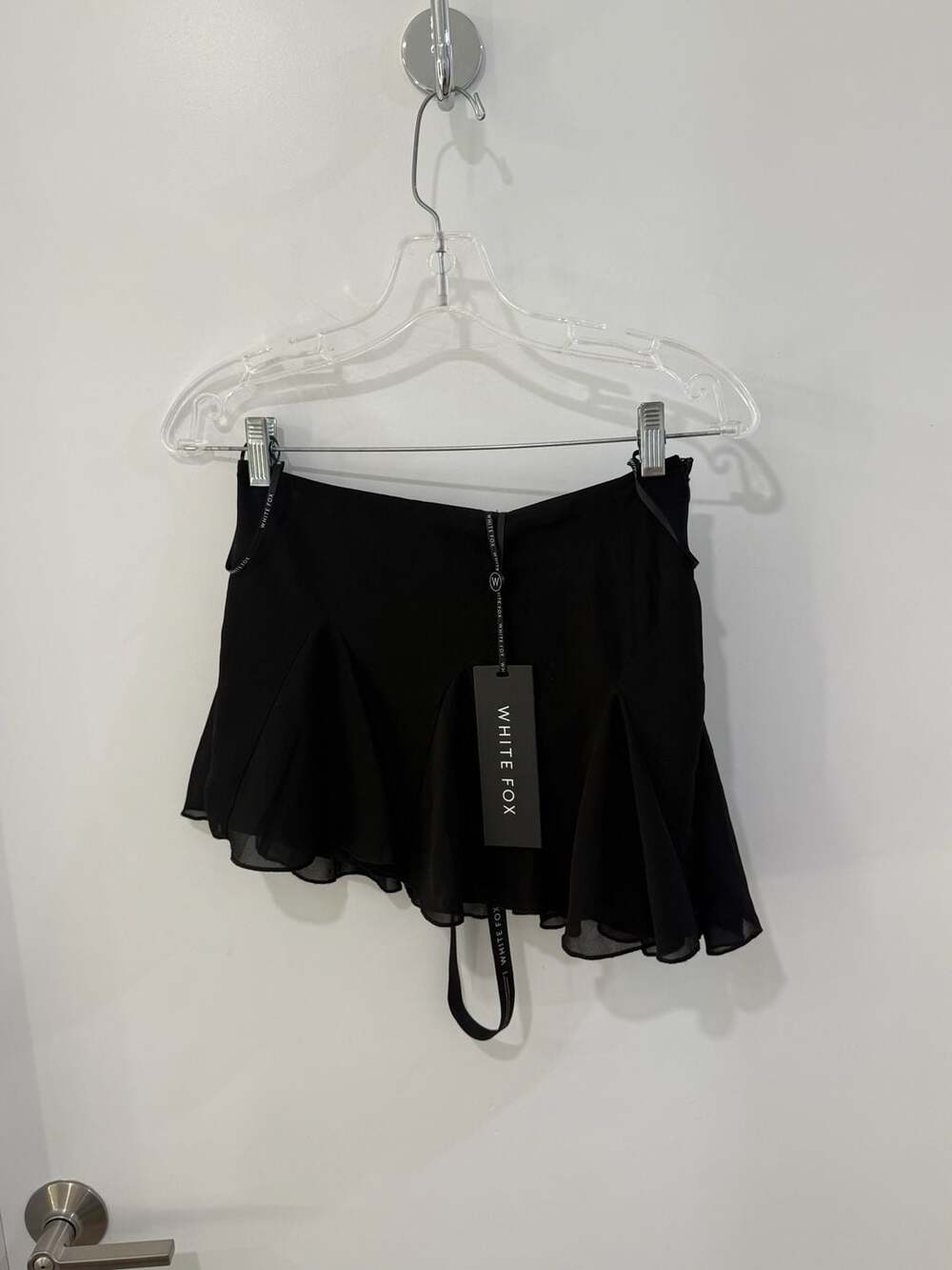 White Fox Boutique Black Ruffle Mini Skirt